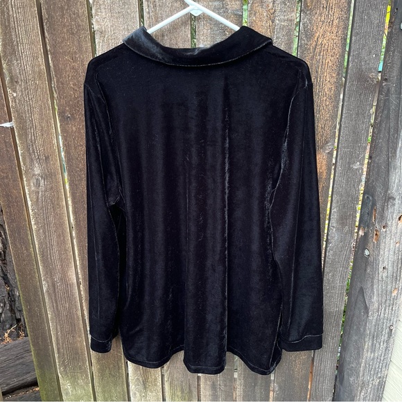 The Vermont County Store Wm’s Black Velvet Button Down Shirt Sz L - Picture 7 of 10